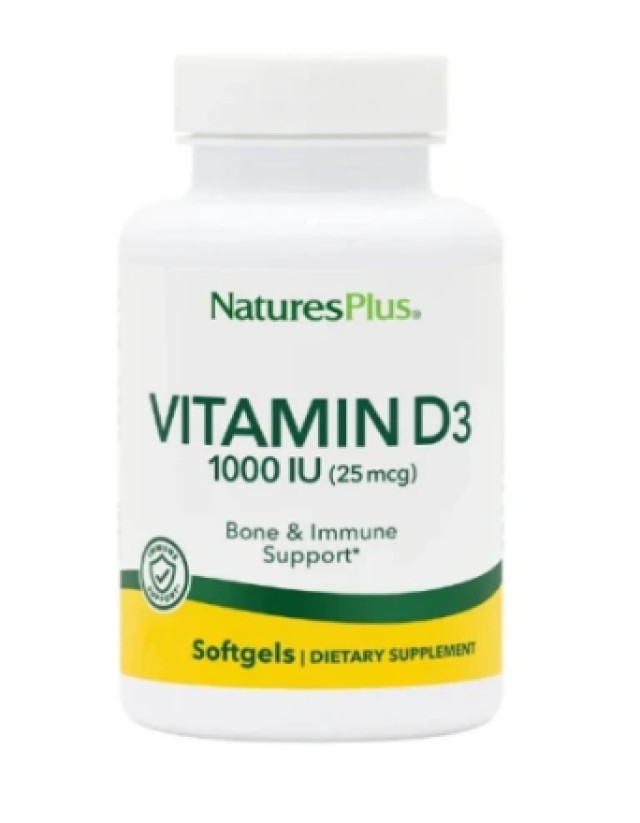 Natures Plus Vitamin D3 1000iu 25mcg για το Ανοσοποιητικό Σύστημα 30 Μ …