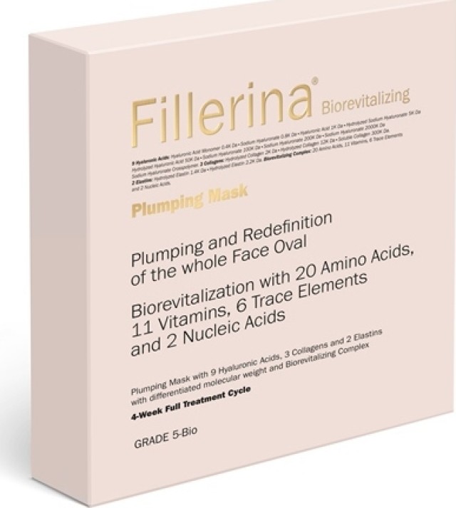Labo Fillerina Bio Plumping Mask Στάδιο 5 Αναπλήρωσης Όγκου Προσώπου 4 Τεμάχια