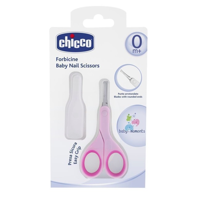 Chicco Ψαλιδάκι ασφαλείας με θήκη ρόζ 05912-10