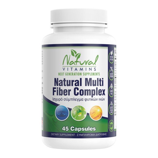 Natural Vitamins Natural Multi Fiber Complex Πολλαπλό Σύμπλεγμα Φυτικών Ινών 45 Κάψουλες