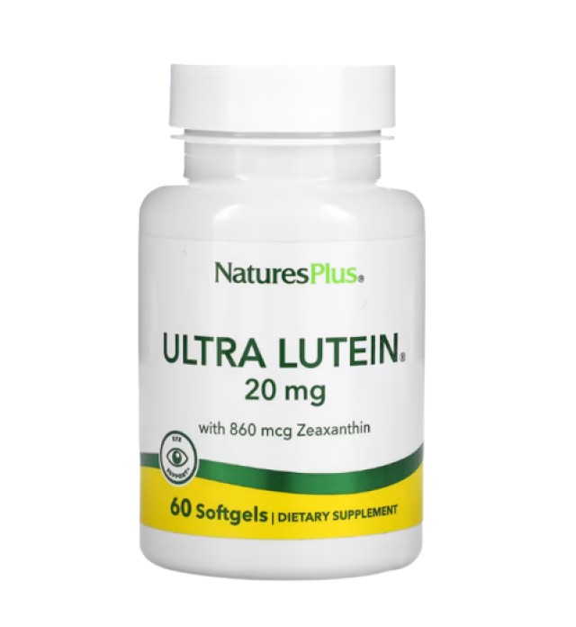 Natures Plus Ultra Lutein Προστατεύει Από Τον Καταρράκτη & Τον Εκφυλισμό Της Ωχρής Κηλίδας 60 Μαλακές Κάψουλες
