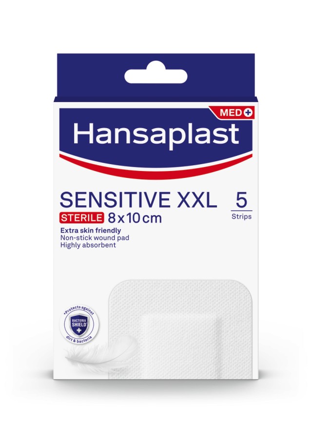 Hansaplast Sensitive MED XXL Αποστειρωμένα Αυτοκόλλητα Επιθέματα 5 Τεμάχια [10x8cm]