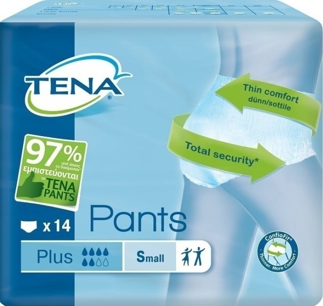 Tena Pants Plus Small Προστατευτικά Εσώρουχα Ακράτειας Μέγεθος:Small 6 Σταγόνες 14 Τεμάχια