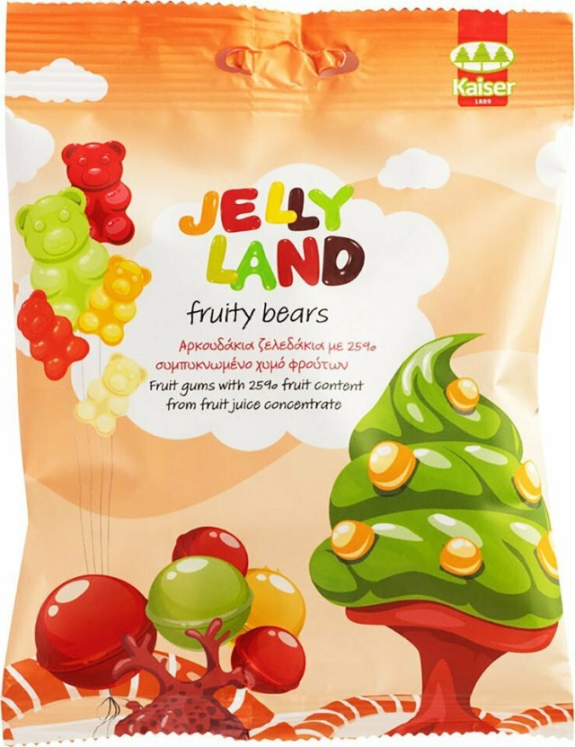 Kaiser Jelly Land Fruity Bears Αρκουδάκια Ζελεδάκια με 25% Συμπυκνωμένο Χυμό Φρούτων 100gr Μασώμενα Ζελεδάκια Αρκουδάκια