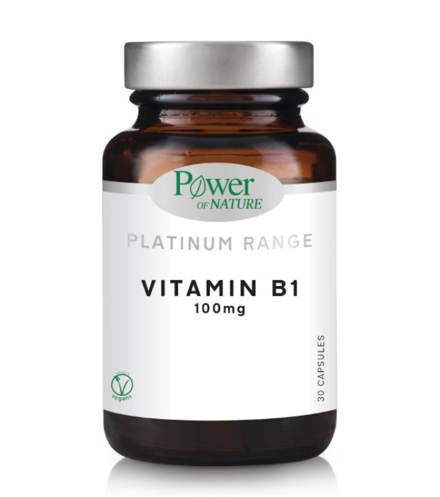 Power of Nature Vitamin B1 100mg Συμπλήρωμα Διατροφής Θειαμίνη 30 Κάψο …