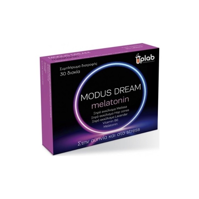 Uplab Modus Dream Melatonin Συμπλήρωμα Διατροφής για την Αϋπνία και το Stress 30 Δισκία