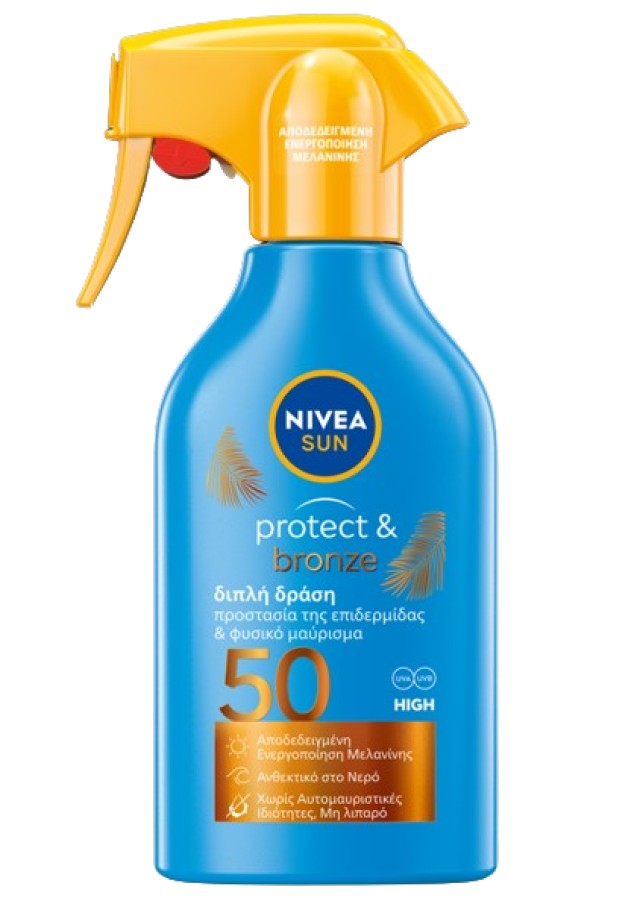 Nivea Sun Protect & Bronze SPF50 Trigger Spray Αντηλιακό Γαλάκτωμα Σώματος 270ml