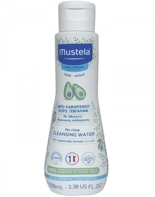 Mustela No Rinse Cleansing Water Παιδικό Νερό Καθαρισμού για Πρόσωπο - Σώμα με Αβοκάντο 100ml