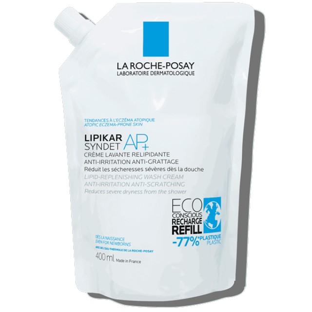 La Roche Posay Lipikar Syndet AP+ Refill Κρεμώδες Αφρόλουτρο για Δέρμα με Τάση Ατοπικού Εκζέματος & Έντονη Ξηρότητα 400ml