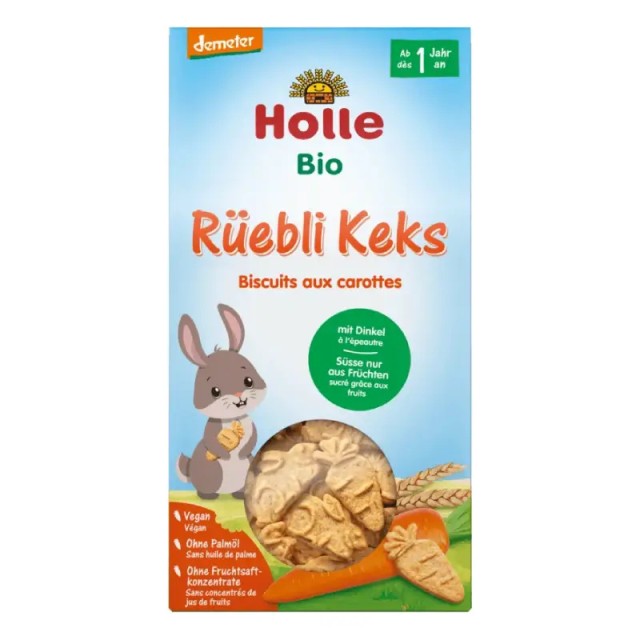 Holle Bio Μπισκότα με Γεύση Καρότο & Ντίνκελ από 1 Έτους 125gr Holle Bio Μπισκότα με Γεύση Καρότο & Ντίνκελ από 1 Έτους 125gr
