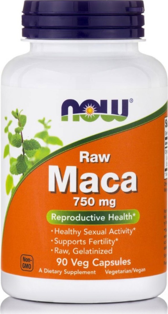 Now Foods Maca 750mg Raw (6:1) Συμπλήρωμα Διατροφής Για Την Αύξηση της Λίμπιντο 90 Κάψουλες