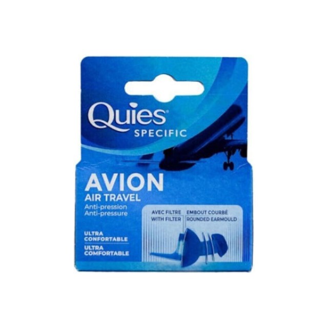 Quies Specific Air Travel Anti-pressure Ωτοασπίδες Μπλε 1 Ζεύγος Quies Specific Air Travel Anti-pressure Ωτοασπίδες Μπλε 1 Ζεύγος