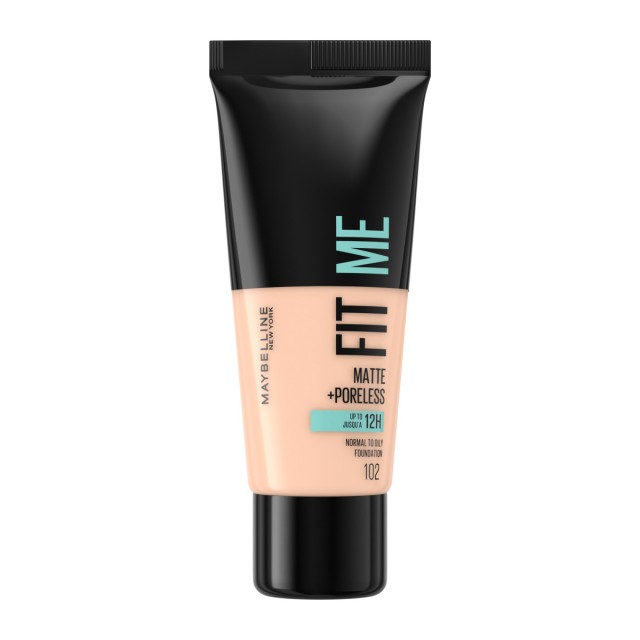 Maybelline Fit Me Matte + Poreless Foundation 102 Βάση για Φυσικό Ματ …