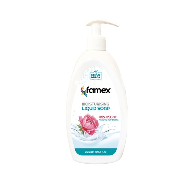 Famex Ενυδατικό Υγρό Κρεμοσάπουνο Fresh Peony με Άρωμα Πεόνιας 750ml Famex Ενυδατικό Υγρό Κρεμοσάπουνο Fresh Peony με Άρωμα Πεόνιας 750ml