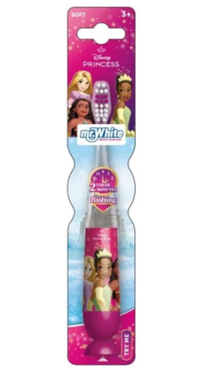 Mr.White Disney Princess Flashing Soft Παιδική Οδοντόβουρτσα με Χρονόμ &hellip;