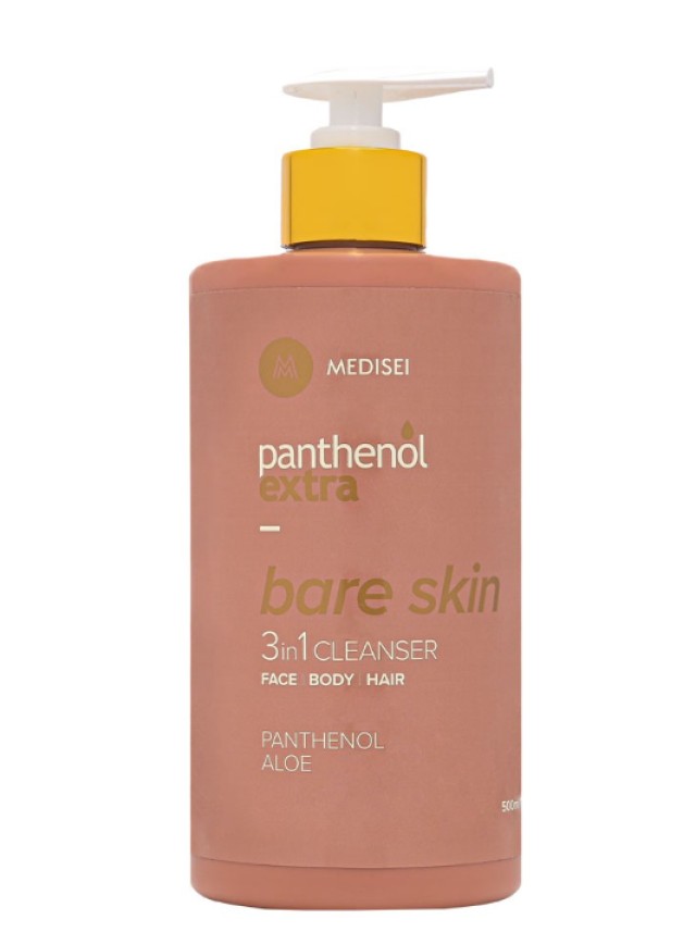 Medisei Panthenol Extra Bare Skin 3 in 1 Cleanser Πρόσωπο - Σώμα - Μαλλιά 500ml με Αντλία
