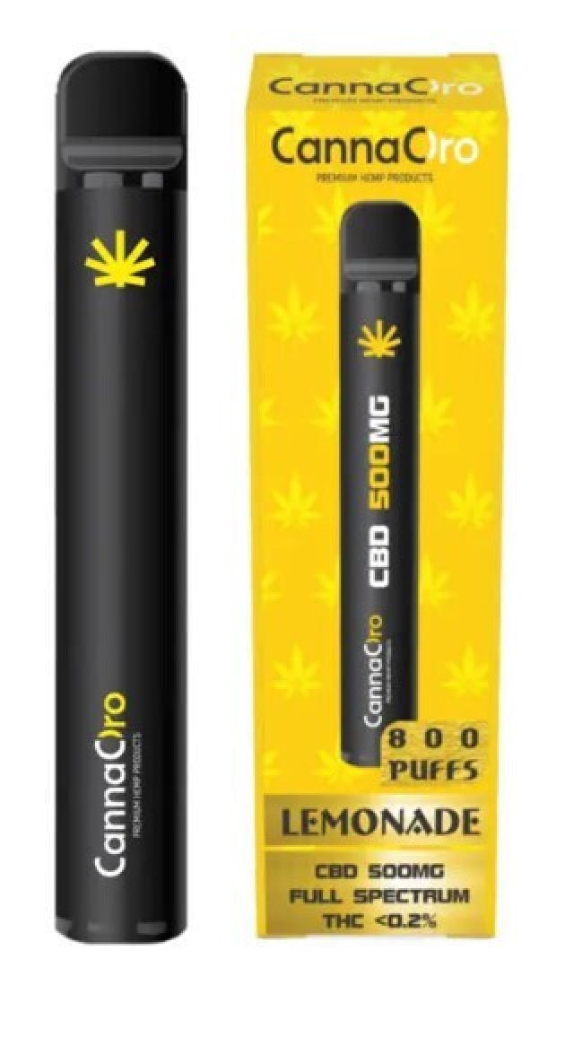 CannaOro CBD Vape 500mg Lemonade Συσκευή Ατμίσματος Προγεμισμένη με Υγ …