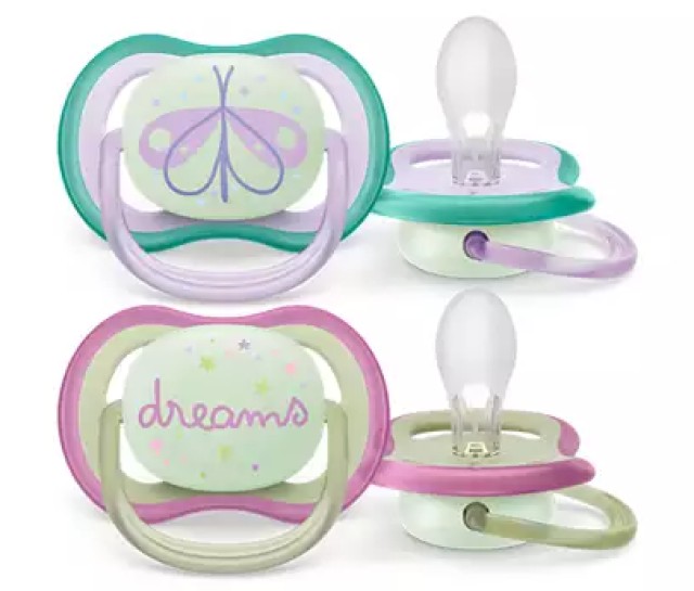 Avent Philips Ultra Air Nighttime Πιπίλα Σιλικόνης για 0-6m Φωσφορίζει …