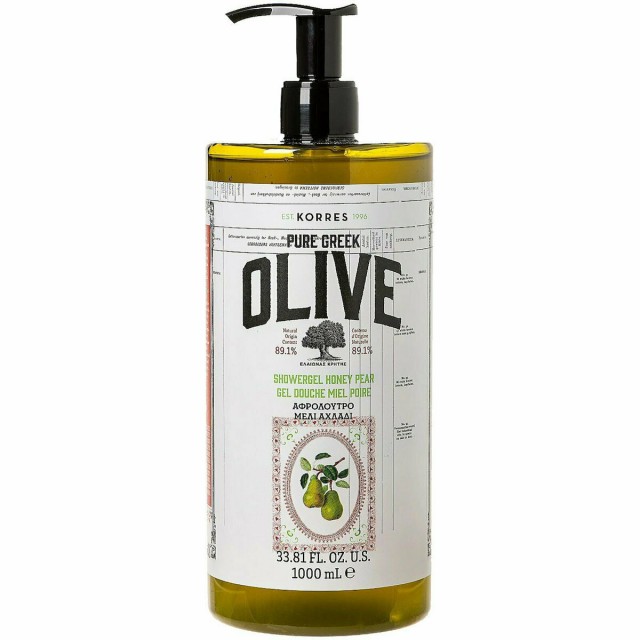 Korres Pure Greek Olive Αφρόλουτρο με Εκχύλισμα Φύλλων Ελιάς & Άρωμα Μέλι - Αχλάδι 1000ml