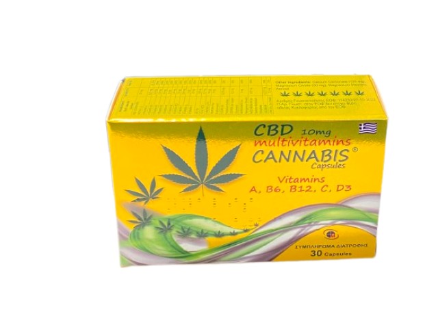 Medichrom Farmellas Cannabis CBD 10mg Συμπλήρωμα Διατροφής για Τόνωση & Ευεξία του Οργανισμού 30 Κάψουλες