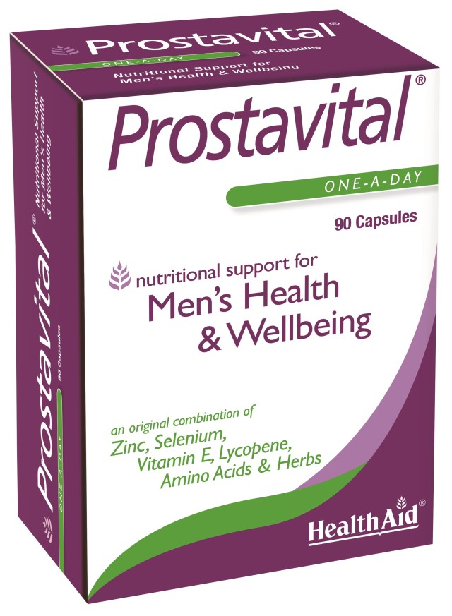 Health Aid Prostavital Συμπλήρωμα Διατροφής με Βιταμίνες, Μέταλλα & Φυτικά Εκχυλίσματα για την Υγεία του Προστάτη 90 Κάψουλες