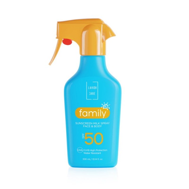 Lavish Care Family Sunscreen SPF50 Αντηλιακό Γαλάκτωμα για Πρόσωπο & Σώμα σε Μορφή Spray 300ml