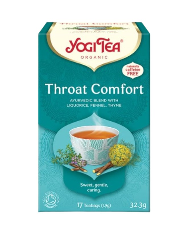 Yogi Tea Throat Comfort Τσάι για τον Ερεθισμένο Λαιμό 17 Φακελάκια x 1,9gr [32,3gr]