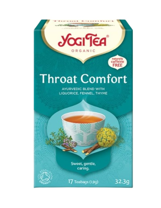 Yogi Tea Throat Comfort Τσάι για τον Ερεθισμένο Λαιμό 17 Φακελάκια x 1 …