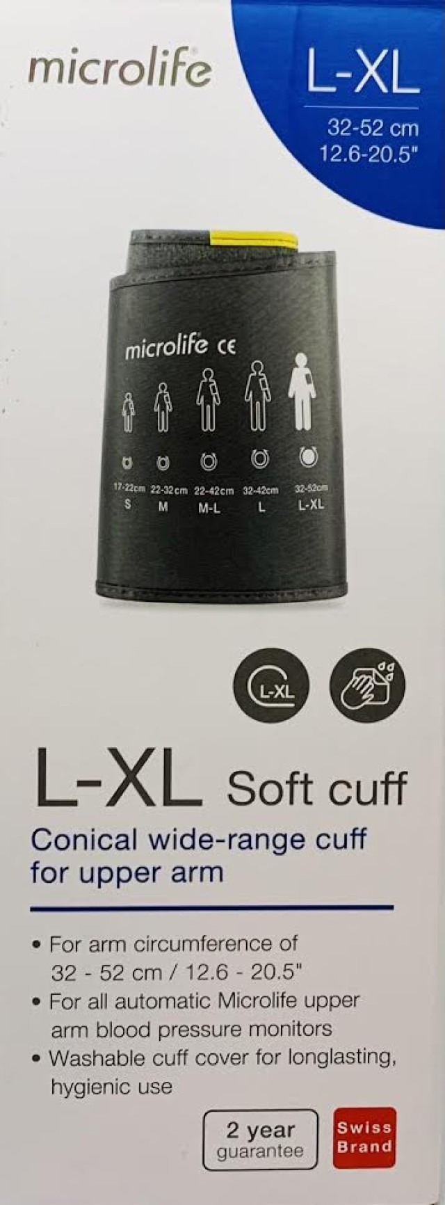 Microlife Soft Cuff Περιχειρίδα Μπράτσου L-XL 32-52cm Γκρι Σκούρο 1 Τεμάχιο