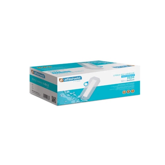 Alfashield Sterile Waterproof Pads 9x25cm Αποστειρωμένα Αδιάβροχα Αυτο &hellip;