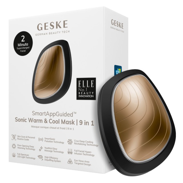 Geske Sonic Warm & Cool Mask 9 in 1 Gray Συσκευή Δρα σαν Μάσκα Κρυοθεραπείας & Θερμοθεραπείας Μαύρο 1 Τεμάχιο