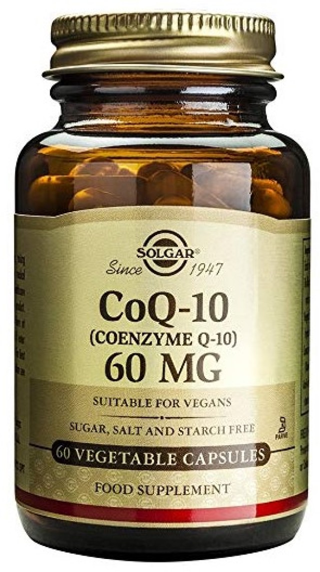 Solgar Coenzyme Q-10 60mg Συμπλήρωμα Διατροφής Συνένζυμο Q-10 60 Φυτικ …