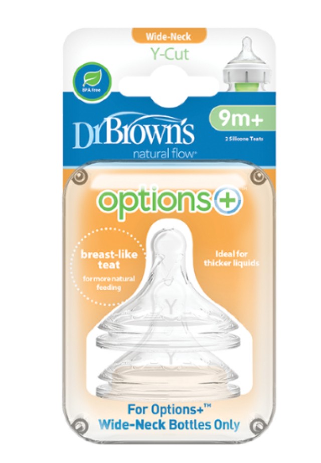 Dr Browns Options+ Natural Flow Y-Cut Θηλές Σιλικόνης Φυσικής Ροής για …