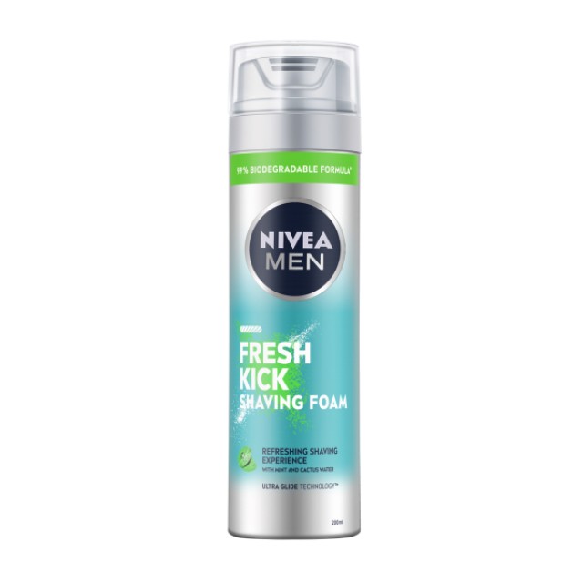 Nivea Men Fresh Kick Shaving Foam Αφρός Ξυρίσματος 200ml