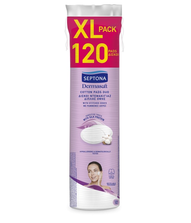 Septona Daily Clean Δίσκοι Ντεμακιγιάζ Στρογγυλοί Διπλής Όψης με Ραμμέ …