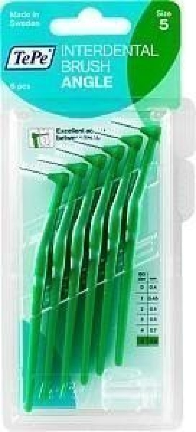 Tepe Angle Μεσοδόντιο Βουρτσάκι 0.8mm Πράσινο 6 Τεμάχια Tepe Angle Μεσοδόντιο Βουρτσάκι 0.8mm Πράσινο 6 Τεμάχια