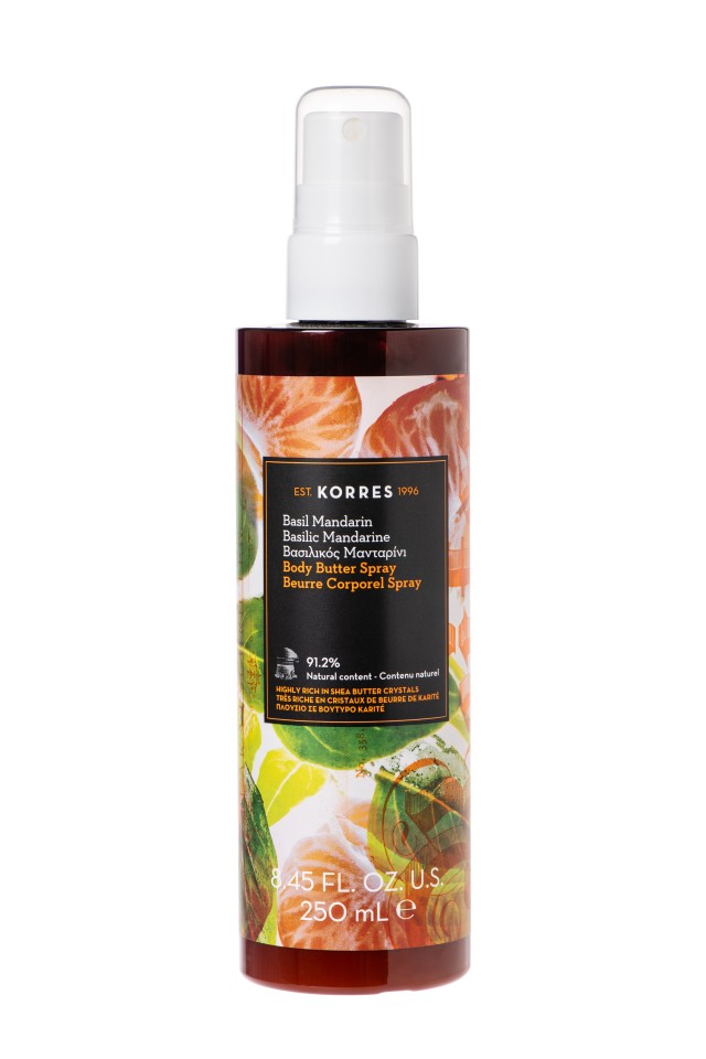 Korres Body Butter Spray Γαλάκτωμα Σώματος Βασιλικός Μανταρίνι 250ml