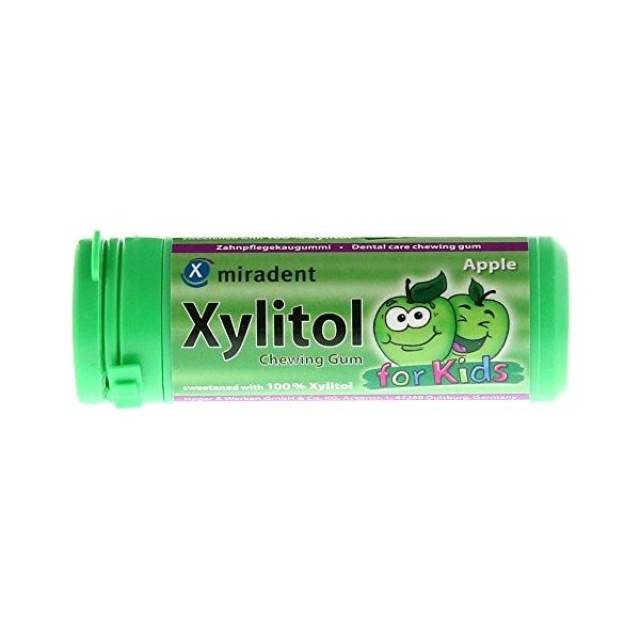 Miradent, Xylitol for Kids πράσινο μήλο 30τμχ