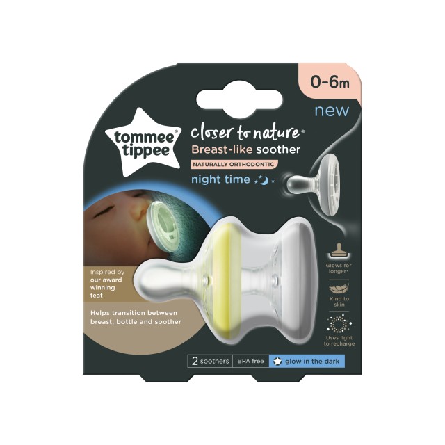 Tommee Tippee Closer To Nature Night Πιπίλες Σιλικόνης Νυκτός 0-6m+ Πρ … Tommee Tippee Closer To Nature Night Πιπίλες Σιλικόνης Νυκτός 0-6m+ Πρ …