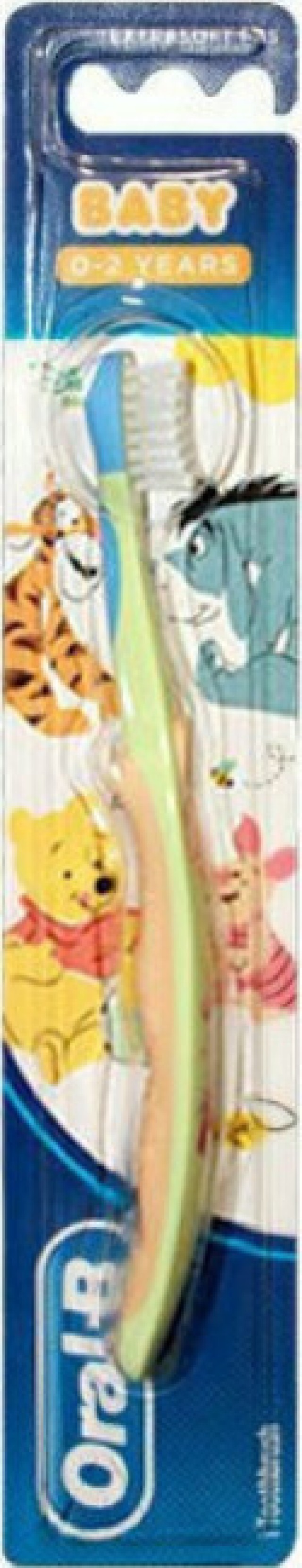 Oral B Baby Χειροκίνητη Οδοντόβουρτσα με τον Winnie το Αρκουδάκι για 0-24m+ Κίτρινο / Γαλάζιο 1 Τεμάχιο