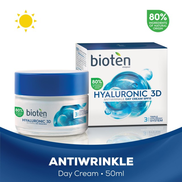 Bioten Hyaluronic 3D Day Cream SPF15 Αντιρυτιδική Κρέμα Ημέρας με Υαλουρονικό Οξύ 50ml