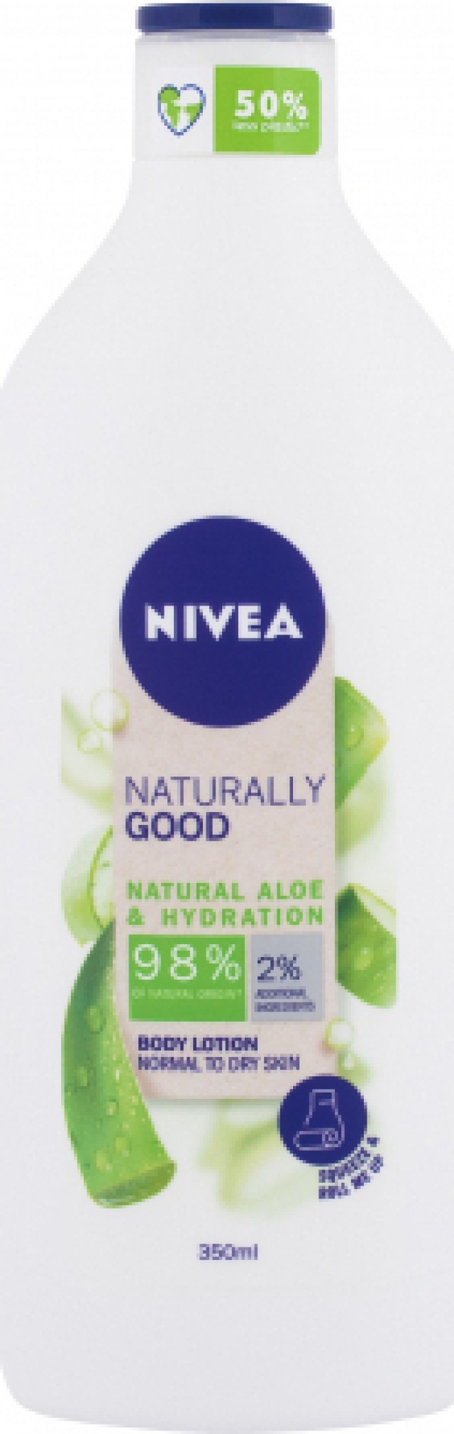 Nivea Naturally Good Aloe Vera Body Lotion Hydration Ενυδατικό Γαλάκτωμα Σώματος για Όλους τους Τύπους Επιδερμίδας 350ml