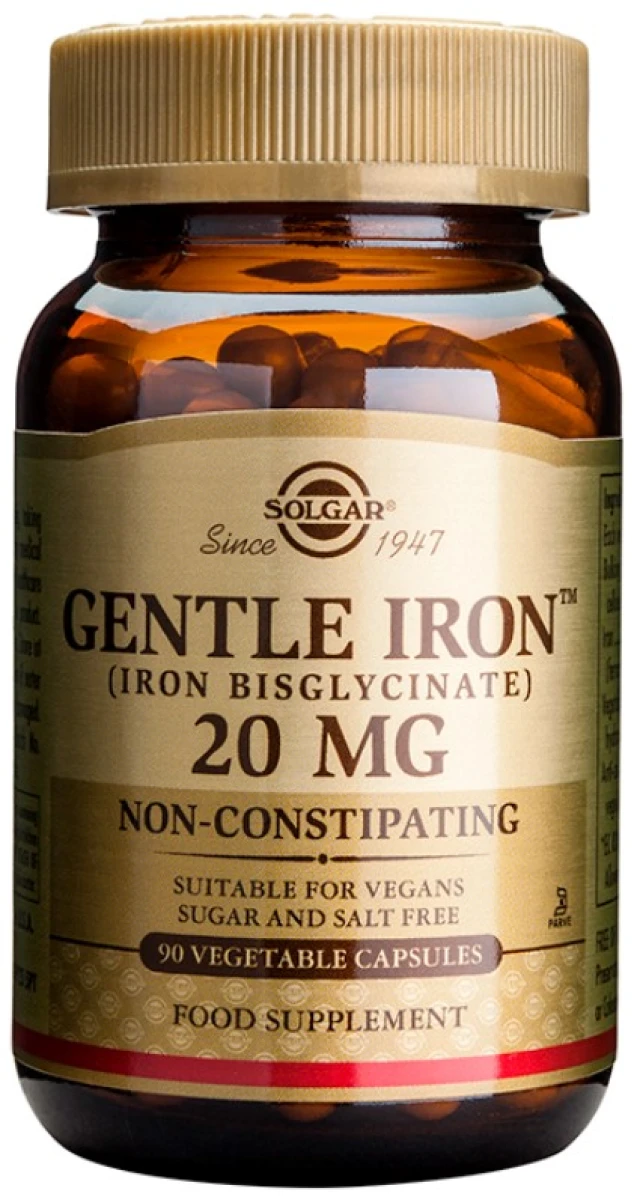 Solgar Gentle Iron 20mg, 90 Herbal Capsules Solgar Gentle Iron 20mg, 90 Herbal Capsules