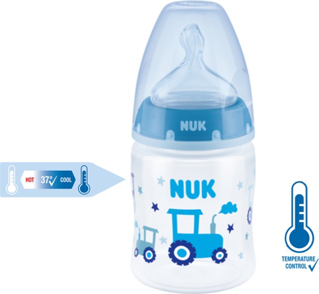 Nuk First Choice+ Temperature Control για 0-6m+ Μπιμπερό Πλαστικό με Δείκτη Ελέγχου Θερμοκρασίας - Θηλή Σιλικόνης 150ml