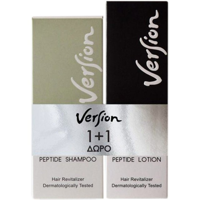 Version PROMO Peptide Shampoo Δυναμωτικό Σαμπουάν Κατά της Τριχόπτωσης για Ξηρά Μαλλιά 200ml - Peptide Lotion Λοσιόν Μαλλιών για τον Περιορισμό της Τριχόπτωσης και την Αποκατάσταση της Τριχοφυΐας 50ml