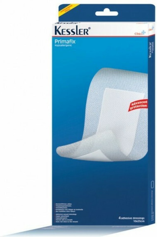 Kessler Primafix Αυτοκόλλητα Υποαλλεργικά Επιθέματα 10x25cm 4 Τεμάχια