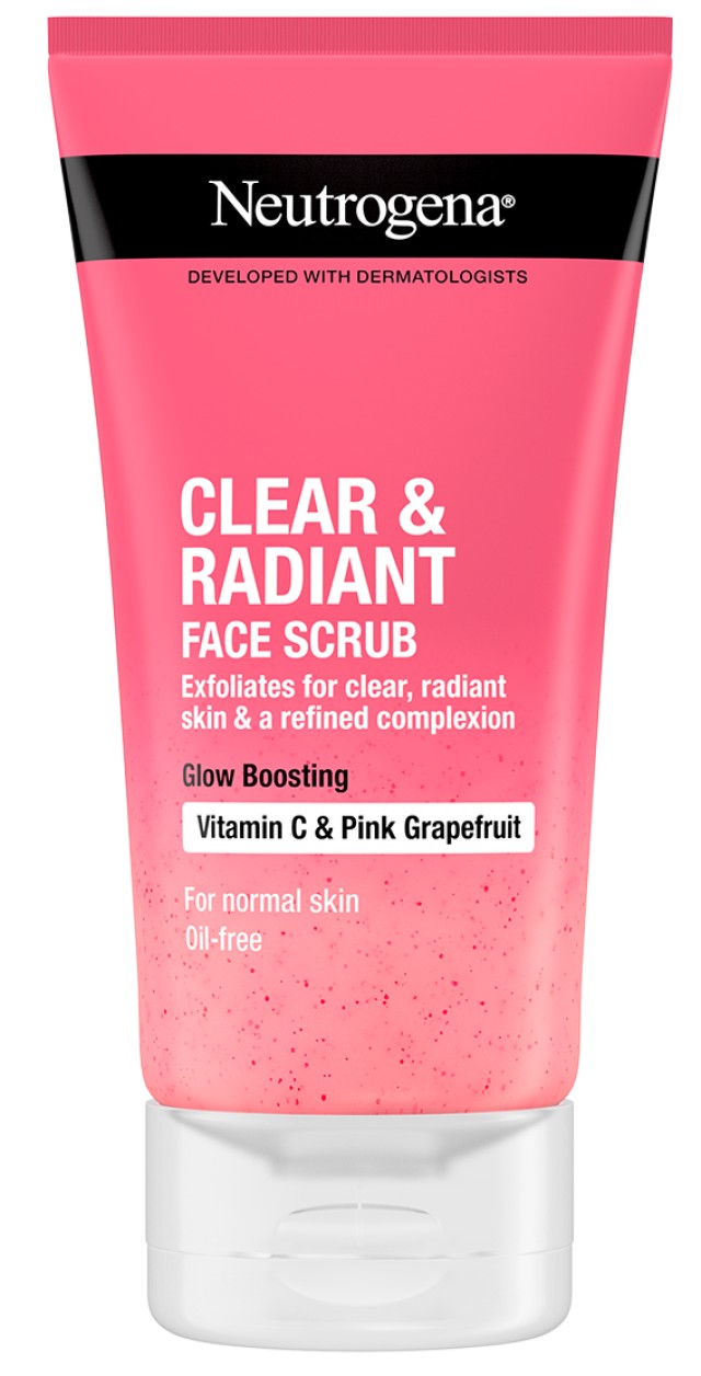 Neutrogena® Clear & Radiant Καθημερινό Face Scrub Vitamin C & Pink Grapefruit για Κανονικές Επιδερμίδες 150ml