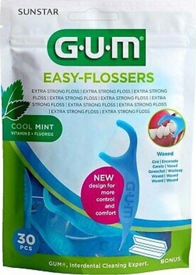 Gum Easy Flossers 890 Οδοντικό Νήμα σε Διχάλες Cool Mint Ελαφρώς Κερωμ …