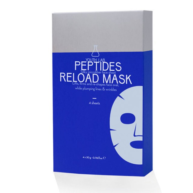 Youth Lab Peptides Reload Mask Υφασμάτινη Μάσκα για Σύσφιξη, Επαναφορά του Οβάλ & Ενυδάτωση 4 Τεμάχια [Κουτί]