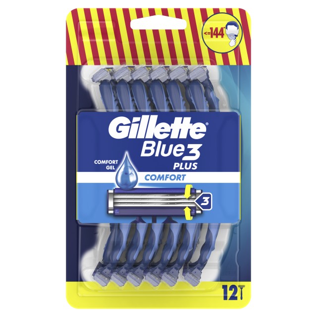 Gillette Blue3 Plus Comfort Ξυραφάκια μιας Χρήσης 12 Τεμάχια
